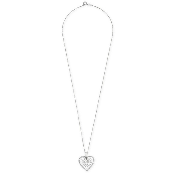 Diamond Multi-Heart 18" Pendant Necklace (1/10 ct. t.w.) in Sterling Silver NIB - Picture 5 of 12